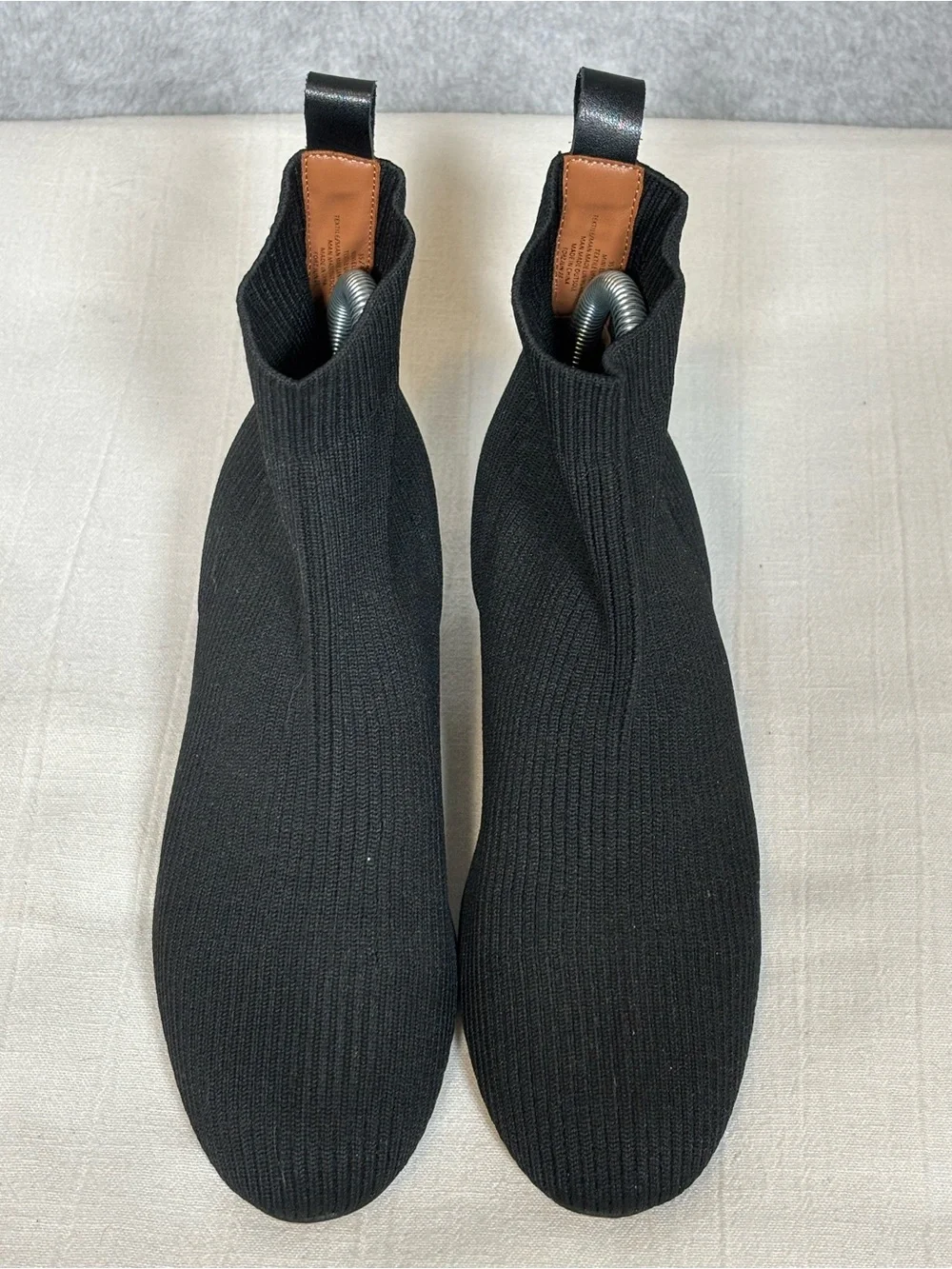 Kurt Geiger London Mini Elmer Slip-On Knit Ankle Booties-Black-JUNIOR Size 4